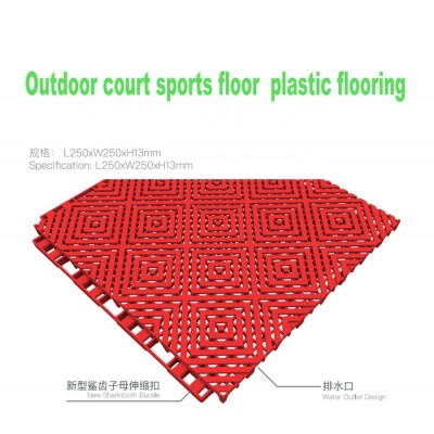 Outdoor sports flooring plastic flooring